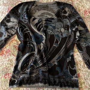 ann taylor print cardigan